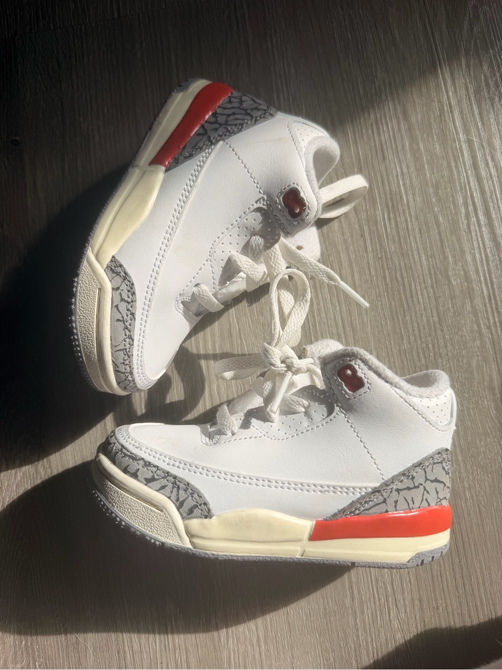 Jordan Kids White, Red & Gray Retro Sneakers